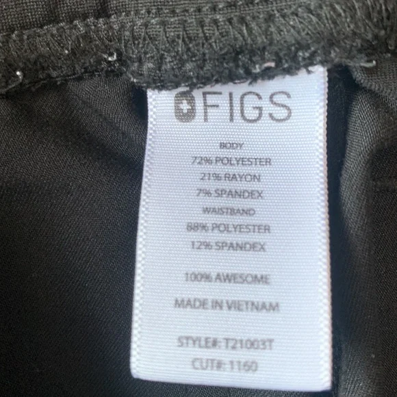 FIGS Scrub Bottoms Black - Picture 6 of 7